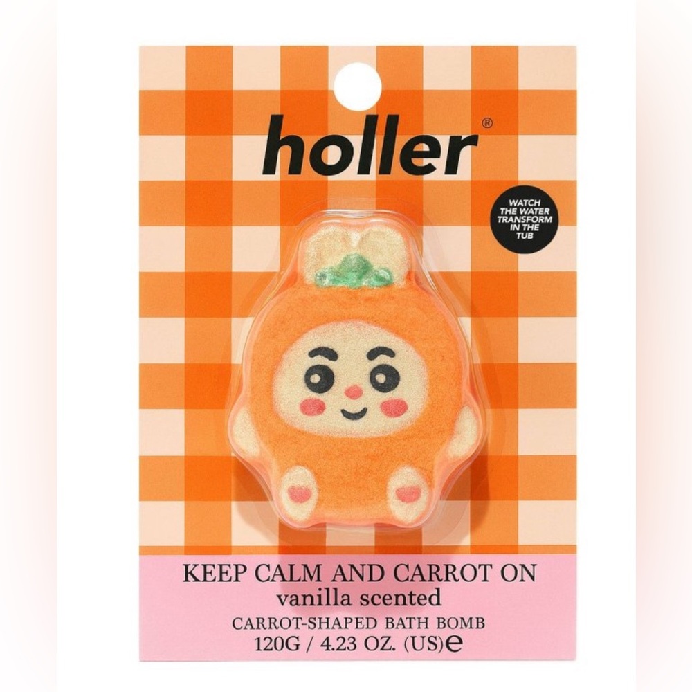 Holler Keep Calm and Carrot On Vanilla Scented Bath Bomb